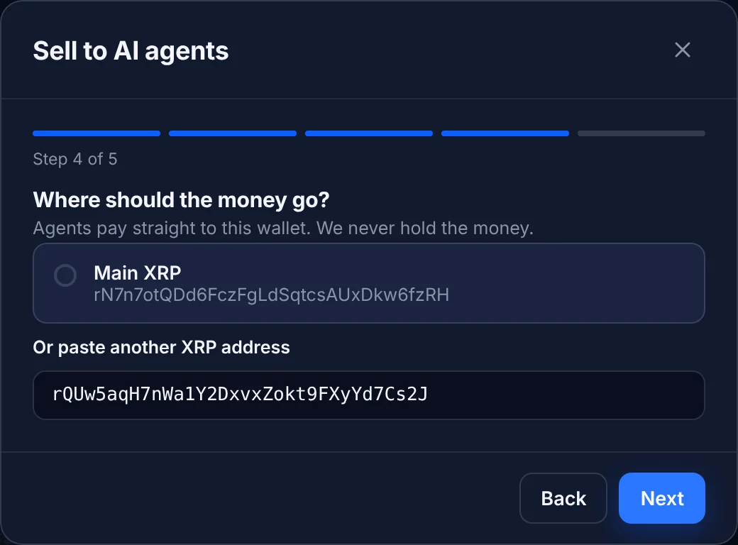 Step 4: pick the wallet that gets paid